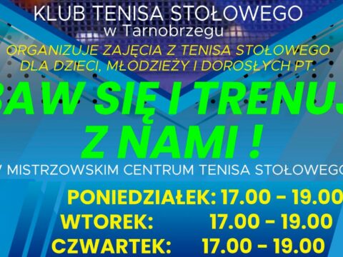 Mistrzowskie Centrum Tenisa Stołowego zaprasza